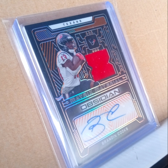 🏈🏆Brandon Cooks "Obsidian Auto - Player-Worn Red Patch 12/75 Insert" Card🏆🏈 - Picture 7 of 7